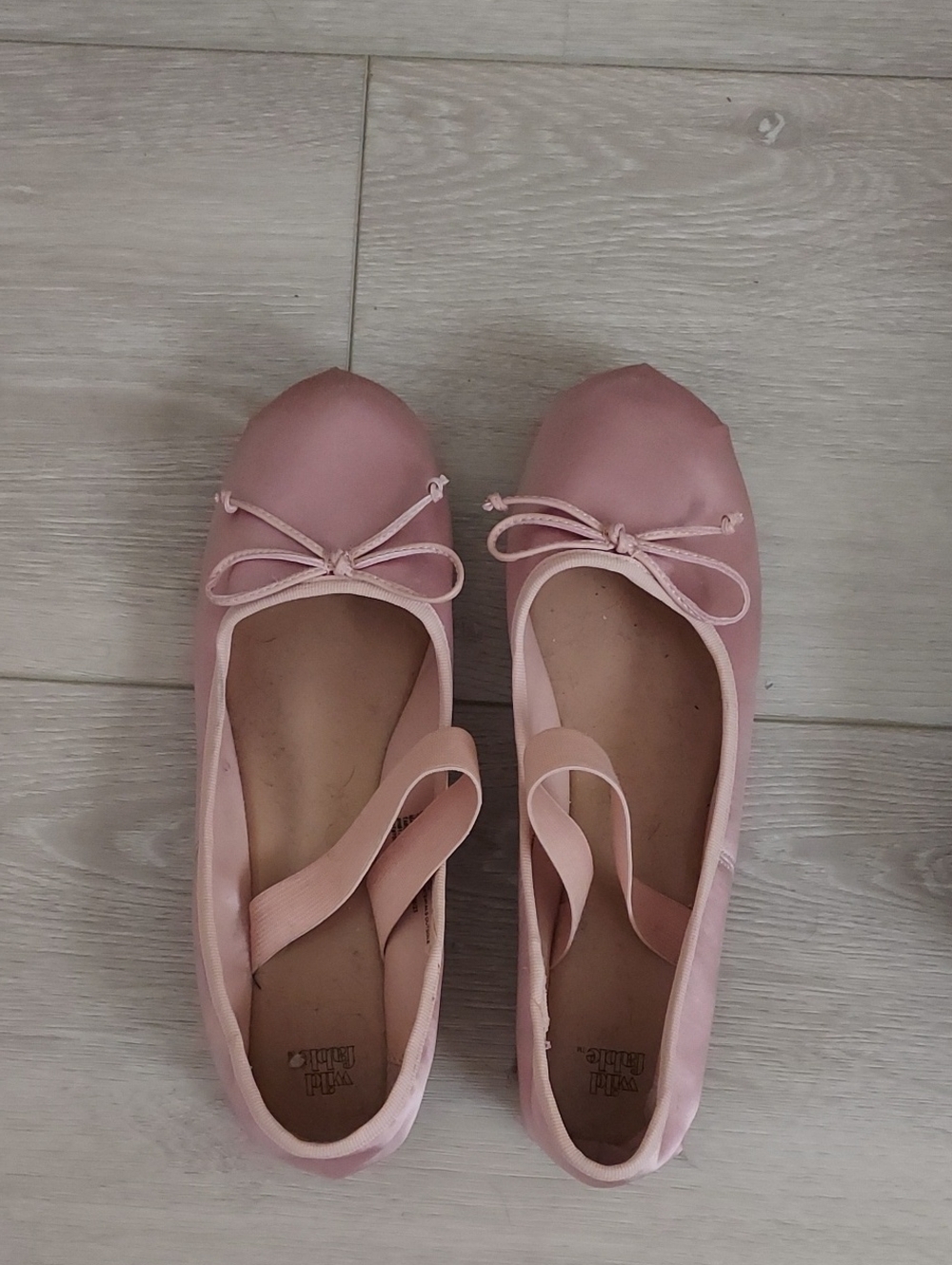 Women's Pink Satin Ballet Flats with Bow